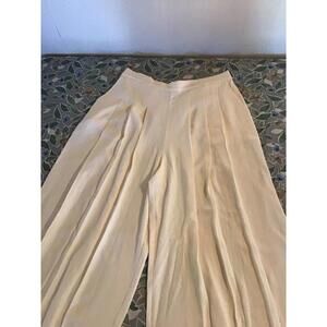 Christian Siriano Cream Wide-Leg Trousers